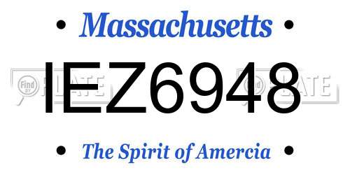 IEZ6948 Massachusetts License Plate