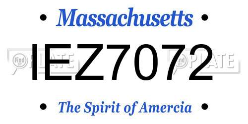 IEZ7072 Massachusetts License Plate