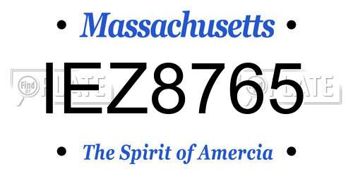 IEZ8765 Massachusetts License Plate