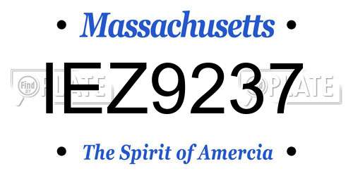 IEZ9237 Massachusetts License Plate