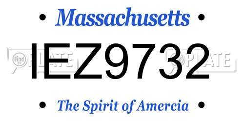 IEZ9732 Massachusetts License Plate