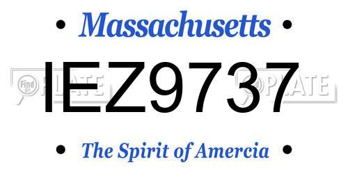 IEZ9737 Massachusetts License Plate