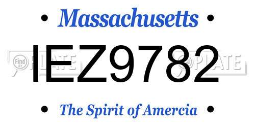 IEZ9782 Massachusetts License Plate