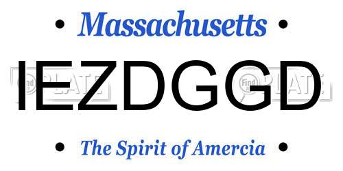 IEZDGGD Massachusetts License Plate