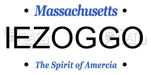 IEZOGGO Massachusetts License Plate