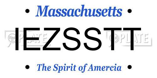 IEZSSTT Massachusetts License Plate