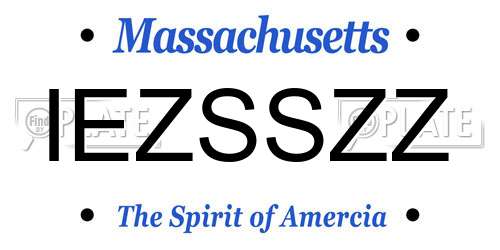 IEZSSZZ Massachusetts License Plate