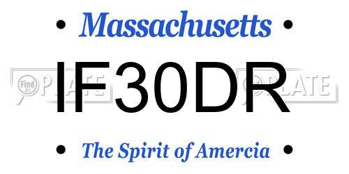 IF30DR Massachusetts License Plate