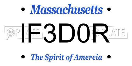 IF3D0R Massachusetts License Plate