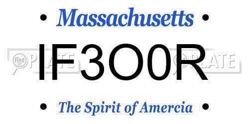 IF3O0R Massachusetts License Plate