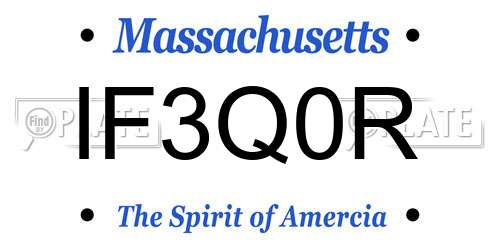 IF3Q0R Massachusetts License Plate