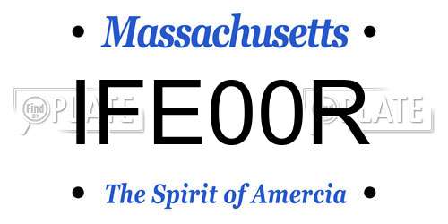 IFE00R Massachusetts License Plate