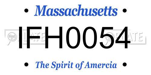 IFH0054 Massachusetts License Plate