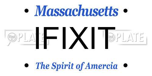 IFIXIT Massachusetts License Plate