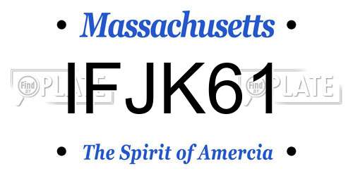IFJK61 Massachusetts License Plate