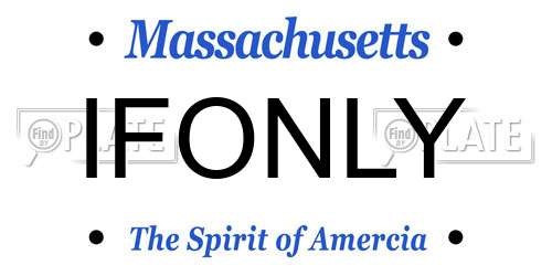 IFONLY Massachusetts License Plate