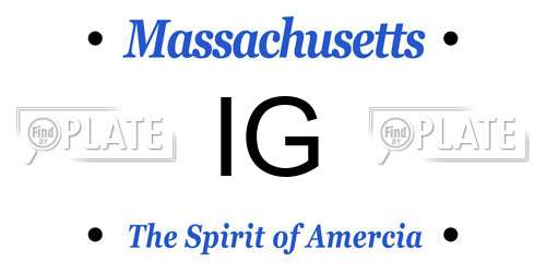 IG Massachusetts License Plate