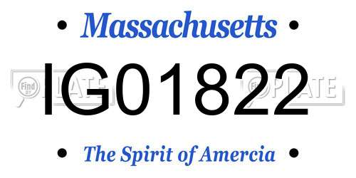 IG01822 Massachusetts License Plate