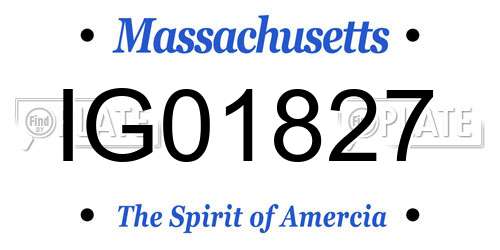 IG01827 Massachusetts License Plate