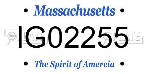 IG02255 Massachusetts License Plate
