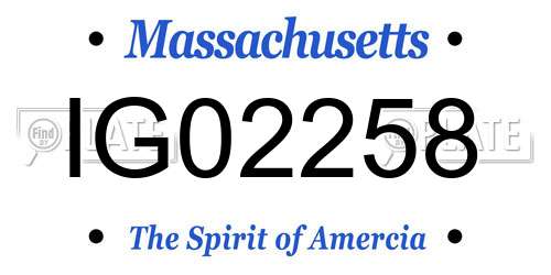 IG02258 Massachusetts License Plate