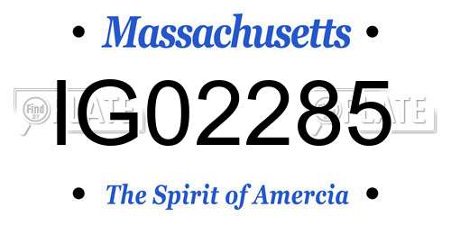 IG02285 Massachusetts License Plate