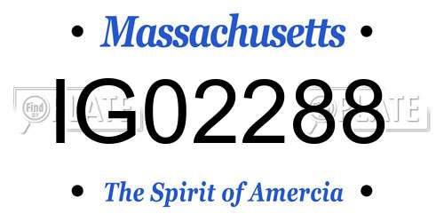 IG02288 Massachusetts License Plate