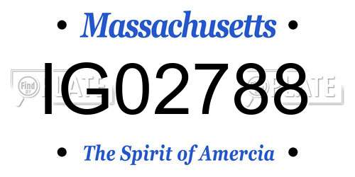 IG02788 Massachusetts License Plate