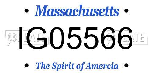 IG05566 Massachusetts License Plate