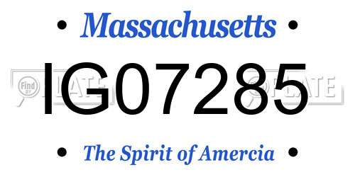 IG07285 Massachusetts License Plate