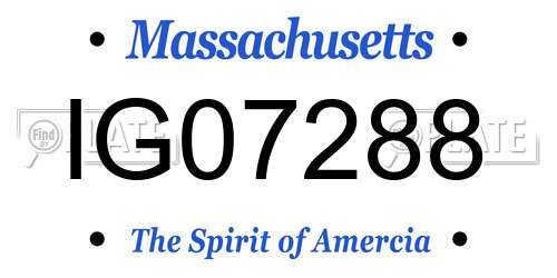 IG07288 Massachusetts License Plate