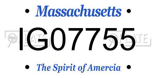 IG07755 Massachusetts License Plate