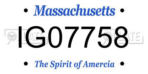 IG07758 Massachusetts License Plate