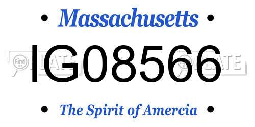 IG08566 Massachusetts License Plate