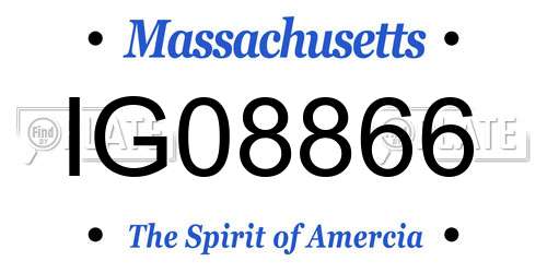 IG08866 Massachusetts License Plate
