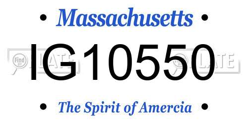 IG10550 Massachusetts License Plate