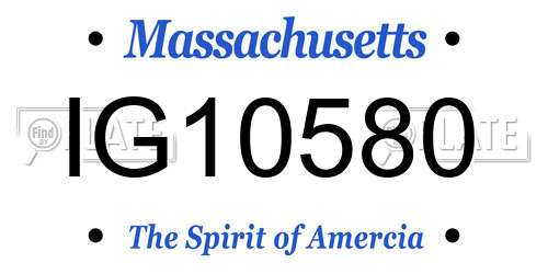 IG10580 Massachusetts License Plate