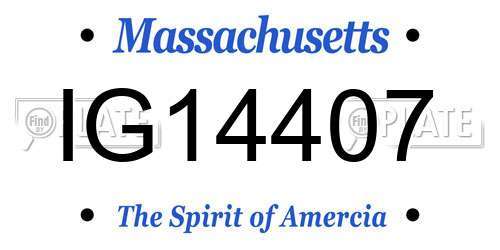 IG14407 Massachusetts License Plate