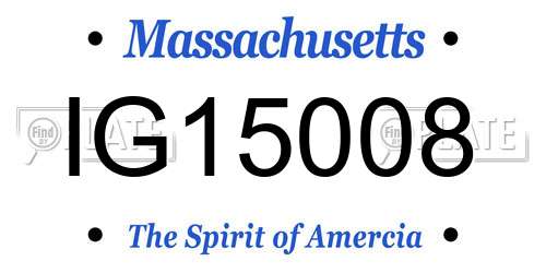 IG15008 Massachusetts License Plate