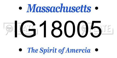 IG18005 Massachusetts License Plate