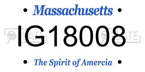 IG18008 Massachusetts License Plate