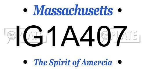 IG1A407 Massachusetts License Plate