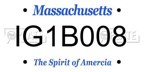 IG1B008 Massachusetts License Plate