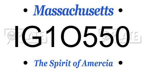 IG1O550 Massachusetts License Plate