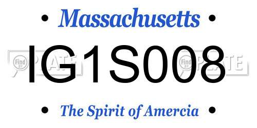 IG1S008 Massachusetts License Plate