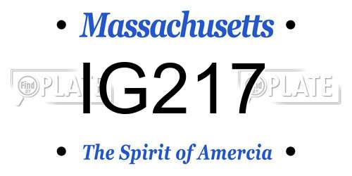 IG217 Massachusetts License Plate