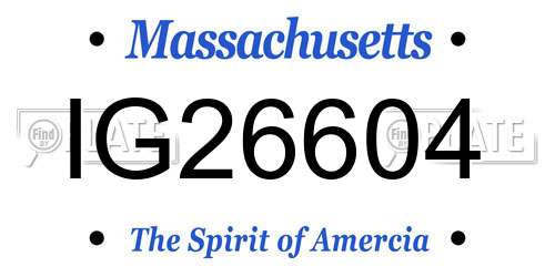 IG26604 Massachusetts License Plate