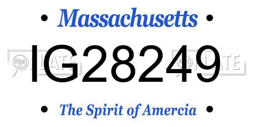 IG28249 Massachusetts License Plate