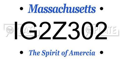 IG2Z302 Massachusetts License Plate