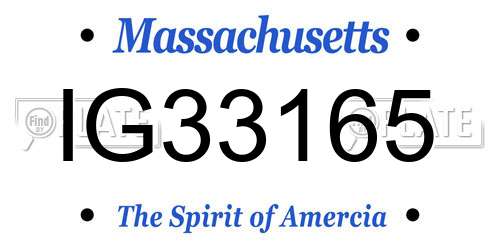 IG33165 Massachusetts License Plate